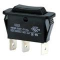 Switch; rocker; C1522ABBB; (ON)-OFF-(ON); 1 way; black; no backlight; momentary; 6,3x0,8mm connectors; 11,1x30,1mm; 3 positions; 16A; 250V AC; Bulgin