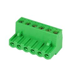 Terminal block; AK950/06-5; 6 ways; R=5,00mm; 17,3mm; 15A; 300V; for cable; angled 90°; square hole; slot screw; screw; vertical; 2,5mm2; green; PTR Messtechnik; RoHS