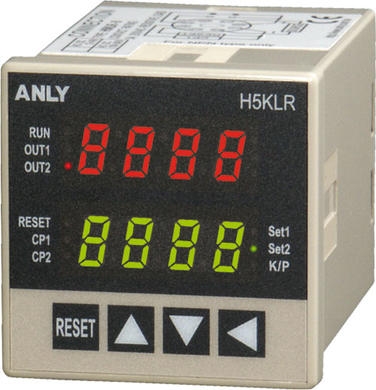 Impulse counter; A-H5KLR-8B 100-240V AC/DC; pulses; 0÷9999; 100÷240V; AC/DC; 48x48x78mm; 45x45mm; round socket 8 pins; Anly Electronics