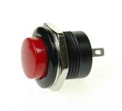 Przełącznik; przyciskowy; PS507A-BR-1; OFF-(ON); czerwony; bez podświetlenia; do lutowania; 2 pozycje; 3A; 250V AC; 16mm; 19mm