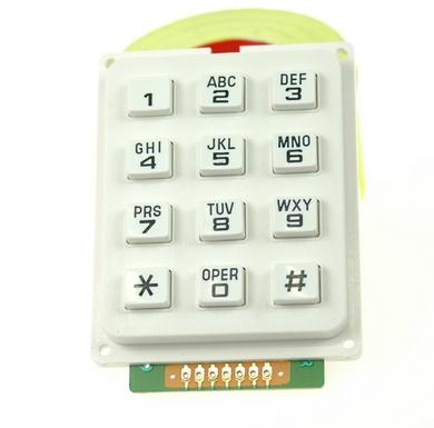Keypad; multipurpose; KB-304-PNW; plastic; white; 12 buttons; 51x64mm; 20mA; 24V DC; Accord; RoHS