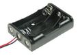 Battery holder; BC303; 3xR6(AA); with cable; container; black; R6 AA