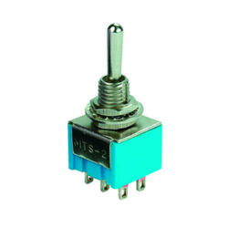 Switch; toggle; MTS203; 3*2; ON-OFF-ON; 2 ways; 3 positions; bistable; panel mounting; solder; 3A; 250V AC; blue; 14mm