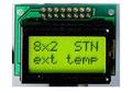 Display; LCD; alphanumeric; CBC008002A04-YHY-R; 8x2; black; Background colour: green; LED backlight; 31mm; 14,5mm; AV-Display; RoHS