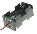 Battery holder; G24; 4xR6(AA); with cable; container; black; R6 AA