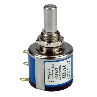 Potentiometer; shaft; multi turns; 534 100R; 100ohm; linear; 5%; 2W; axis diam.6,00mm; 12,7mm; metal; smooth; 10; wire-wound; solder; Vishay; RoHS