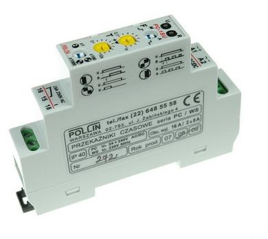 Relay; time; PC1-TW 230VAC; 230V; AC; single function; SPDT; 16A; 230V AC; DIN rail type; Pollin; RoHS
