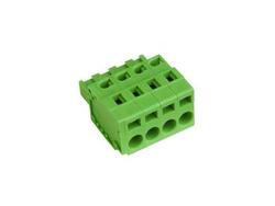 Terminal block; AK3950/04-5; 4 ways; R=5,00mm; 26,3mm; 12A; 300V; for cable; straight; square hole; slot screw; screw; horizontal; 2,5mm2; green; PTR Messtechnik; RoHS