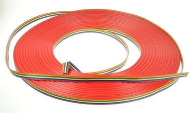 Wire; flat; TLWY; 8x0,22mm2; 0,22mm2; multicolor; PVC; -30...+70°C; 150V; 50m reel; Technokabel; RoHS