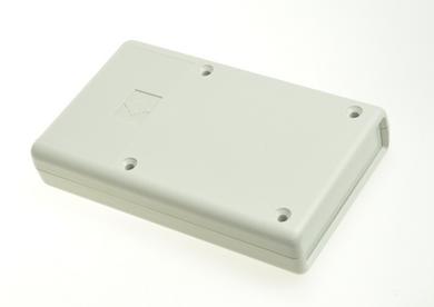 Enclosure; for instruments; handheld; G528G(BC)-1@; ABS; 112mm; 66,5mm; 21mm; light gray; with battery compartment; RoHS; Gainta; 1 front panel @=15,7mm