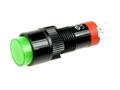 Przełącznik; przyciskowy; LAS3Y-11/G; ON-(ON); zielony; podświetlenie LED 12V; zielony; do lutowania; 2 pozycje; 3A; 250V AC; 10mm; 28mm; Onpow