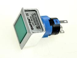 Switch; push button; LAS1-AWF-11/G; ON-(ON); green; LED 12V backlight; green; solder; 2 positions; 5A; 250V AC; 21x21mm; 40mm; Onpow