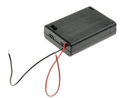 Battery holder; BC331; 3xR6(AA); with 150mm cable; with switch; with lid; container; black; R6 AA