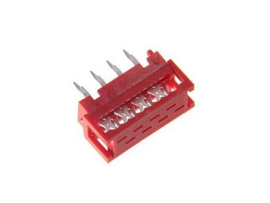 Adapter; Micro-Match; MMP-08; 8 ways; 2x4; straight; 1,27mm; tinned; through hole; for flat cable; crimped; 1A; 100V; RoHS