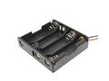 Battery holder; BC304; 4xR6(AA); with 150mm cable; container; black; R6 AA