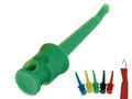 Test clip; 20.135.4; hook type; 4mm; green; 55mm; solder; 10A; 60V; brass; PA; Amass; RoHS; 4.102.G
