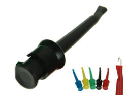 Test clip; 20.135.2; hook type; 4mm; black; 55mm; solder; 10A; 60V; brass; PA; Amass; RoHS; 4.102.B