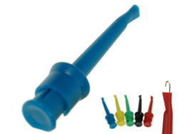 Test clip; 20.135.5; hook type; 4mm; blue; 55mm; solder; 10A; 60V; brass; PA; Amass; RoHS; 4.102.BL