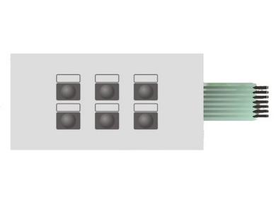 Keypad; membrane; STD23-07; plastic; grey; 6 buttons; 50x100mm; LC elektronik; RoHS