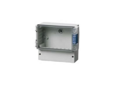 Enclosure; dual-compartment; PC 17/16-3TT Cardmaster; polycarbonate; 188mm; 160mm; 106mm; IP65; light gray; transparent lid; Fibox; RoHS