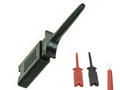 Test clip; A-CHP-50-B; pincer type; 3mm; black; 50mm; solder; 6A; 60V; brass; PA