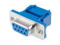 Socket; D-Sub; Canon 9p; 9 ways; for flat cable; crimped; straight; blue; plastic; gold plated; screwed; Ninigi; RoHS