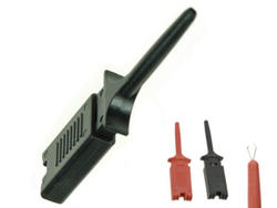 Test clip; A-CHP-50-B; pincer type; 3mm; black; 50mm; solder; 6A; 60V; brass; PA