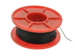 Wire; equipment; Kynar 50m; 1 core; solid; Cu; silver plated; 0,25mm; black; PVDF; kynar; max +135°C; 300V; 50m spool; Weiyang; RoHS