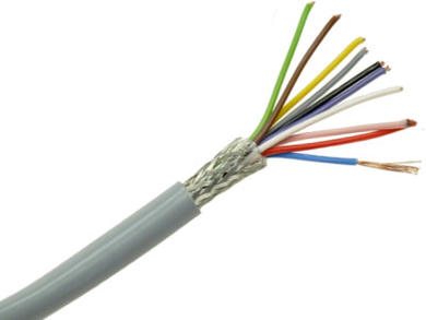 Wire; data transmission; Technotronik; LiYCY; 10x0,34mm2; stranded; Cu; gray; PVC; round; shielded; 300V; 100m reel; Technokabel; RoHS