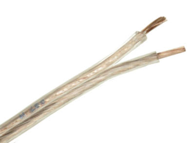 Przewód; głośnikowy; LSK; 2x1,50mm2; linka; CCA; transparentny; PVC; płaski; 50V; szpula 100m; Goobay; RoHS