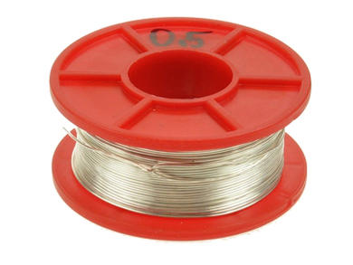 Silver plated wire; DSM05-56mb; solid; Cu; silver plated; 0,5mm; -200...+800°C; 100g spool; Innovator; RoHS