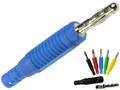 Banana plug; 4mm; 25.422.5; blue; 59mm; solder; 24A; 60V; nickel plated brass; PA; Amass; RoHS