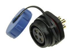 Socket; SP2112/S4-1C; 4 ways; solder; 4,0mm2; SP21; for panel; 21mm; IP68; 30A; 500V; Weipu; RoHS