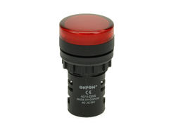 Indicator; AD16-22DS/R-24; 22mm; LED 24V backlight; red; screw; black; IP40; 38mm; Onpow; RoHS