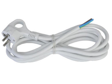 Cable; power supply; KZ-3WE; wires; CEE 7/7 angled plug; 3m; white; 3 cores; 1,50mm2; 16A; Schneider Electric; PVC; round; stranded; Cu; RoHS