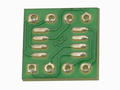 Circuit board; adapter; UMSMD402; 8; 12x12; 2,54mm; adapter SOP08-DIP08; drilled; 1pcs.; green