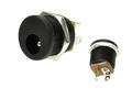 Socket; 2,5mm; with cutout; DC power; 5,5mm; DC-022B-2,5; straight; for panel; 12mm; solder; plastic; RoHS