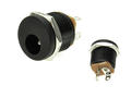 Socket; 2,1mm; with cutout; DC power; 5,5mm; DC-022B-2,1; straight; for panel; 12mm; solder; 2A; 16V; plastic; RoHS
