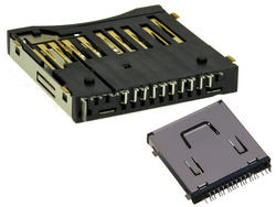 Connector; card holder; SD; MS; MMC; AIO3X-12201BT00; 22 ways; surface mount; horizontal; gold plated; 0,5A; 100V; Kingfont; RoHS