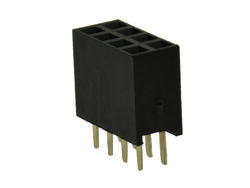 Socket; pin; PBD08S; 2,54mm; black; 2x4; straight; 8,5mm; 3mm; through hole; gold plated; RoHS