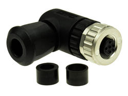Socket; 43-00096; M12-4p; 4 ways; angled 90°; screw; 0,25÷1,5mm2; 4-8mm; for cable; black; IP67; 4A; 250V; Conec; RoHS