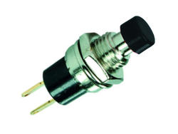 Switch; push button; PB101AB; OFF-(ON); black; no backlight; solder; 2 positions; 1A; 125V AC; 7mm; 16mm; Highly