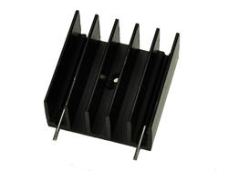Heatsink; DY-GF/3; with 2 solder pins; with hole; blackened; 30mm; ribbed; 8,8K/W; 30mm; 15mm