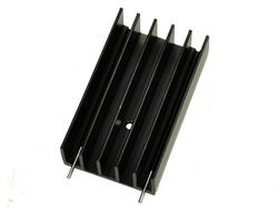 Heatsink; DY-GF/5; with 2 solder pins; with hole; blackened; 50mm; ribbed; 6,6K/W; 30mm; 15mm