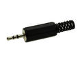 Plug; jack 2,5; SS25K; stereo; straight; plastic; black; for cable; solder; Goobay; RoHS