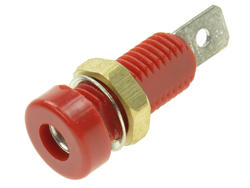Banana socket; 4mm; 24.244.1; red; 6,3mm connector; 29,5mm; 24A; 60V; zinc plated brass; ABS; Amass; RoHS