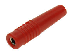 Banana socket; 2mm; 25.432.1; cable mounted; red; solder; 25mm; 24A; 60V; nickel plated brass; PVC; Amass; RoHS; 1.303.R