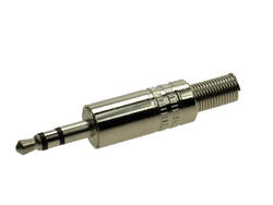 Plug; jack 3,5; SS35MK; stereo; straight; metal; silver; for cable; solder; Goobay; RoHS