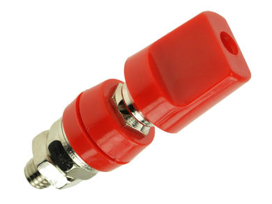 Binding post; 4mm; 24.934.1; M8; red; 60A; 60V; 63,5mm; nickel plated brass; ABS; Amass; RoHS; 2.405.R