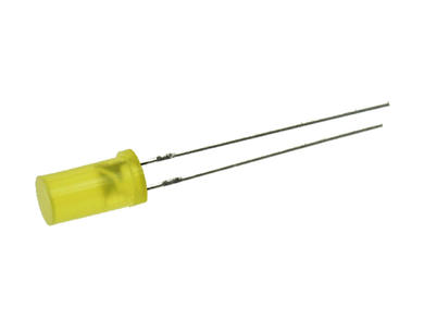 Dioda LED; L-483YDT; 5mm; żółty; Światłość: 1÷4mcd; 100°; żółta; dyfuzyjna; cylindryczna; 2,1V; 30mA; 590nm; przewlekany (THT); Kingbright; RoHS